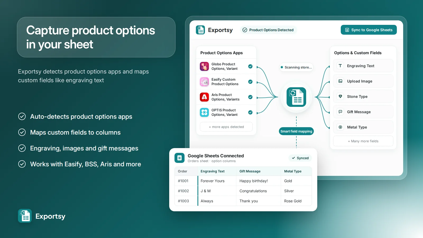 Capture product options in your sheet